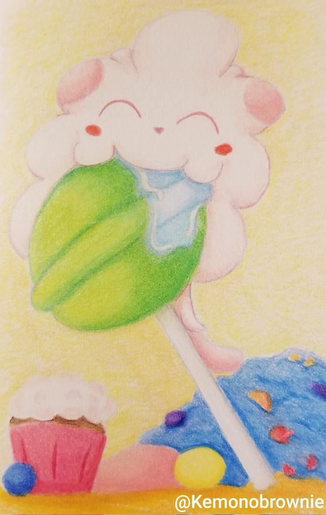 A Swirlix surrounded by sweets